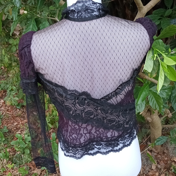 '80s vintage Gothic meets Victorian sexy top XS - Picture 7 of 8